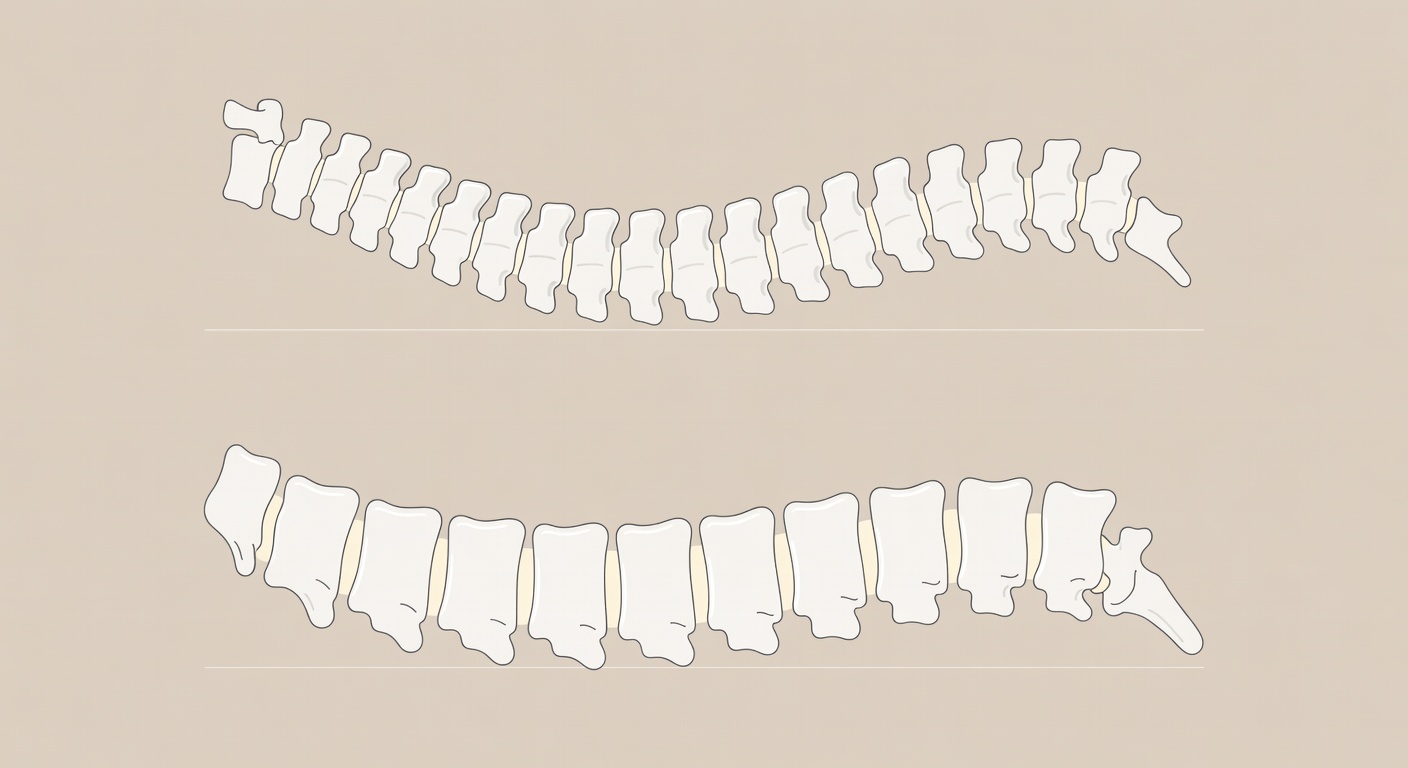 Simplified spine illustration showing discs and joints